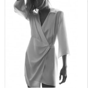 NWT Zara mini wrap white dress, size XS